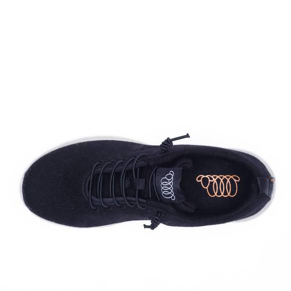 NEW WOOLLOOMOOLOO women\'s cheviot sneaker in black merino wool